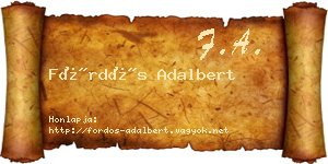 Fördős Adalbert névjegykártya